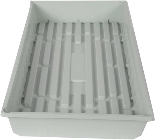 SUNPACK 10" x 20" Mega Plastic Seed Starting Tray, White, 2.5" - No Drainage Holes, Ideal for Greenhouses or Indoor Gardening - Made of Thick, Strong Plastic