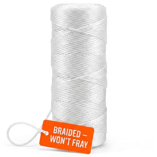 Bright White Twine String - #18 Strong Nylon String - 250 Ft Length - White String for Gardening