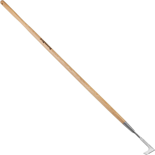 Berry&Bird 63'' Long Handle Crevice Weeding Tool, Stainless Steel Crack Weeder Crevice Weeding Sickle Tool, L-Shaped Manual Weeder Puller for Garden, Lawn, Yard, Side-Walk, Narrow & Wall Gaps