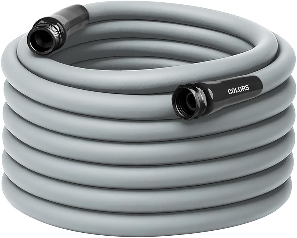 Flexzilla Colors Garden Hose 5/8 in. x 75 ft., Lightweight All-Weather Water Hose, Durable and Flexible, Leak-Free Connections, Slate Gray