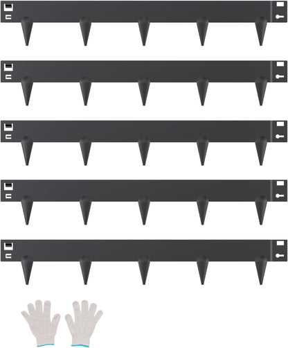 VEVOR Steel Landscape Edging, 5 Packs 39 x 3 in Rust-Resistant Metal Landscape Edging, Bendable Garden Edging Border, Heavy Duty Lawn Edging, Easy-to-Install, Flower Bed Yard Pathway Divider Black