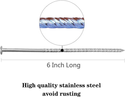 38 Pcs 6-Inch Artificial Turf Stakes, Stainless Steel Spiral Landscape Spikes, Landscape Edging Anchoring Spikes for Paver Edging, Weed Barrier, Artificial Turf Stake, Tent Stakes