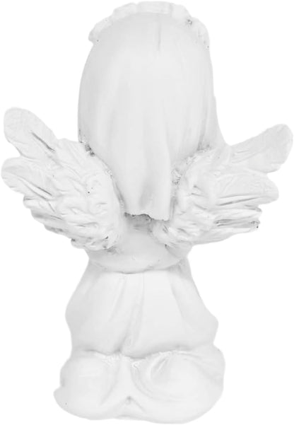 White Kneeling Praying Angel Statues, Handmade Resin Craft Home Decor, Indoor & Outdoor Angel Ornaments, Wedding Table Decor, Ideal Blessing Gift for Parents and Friends