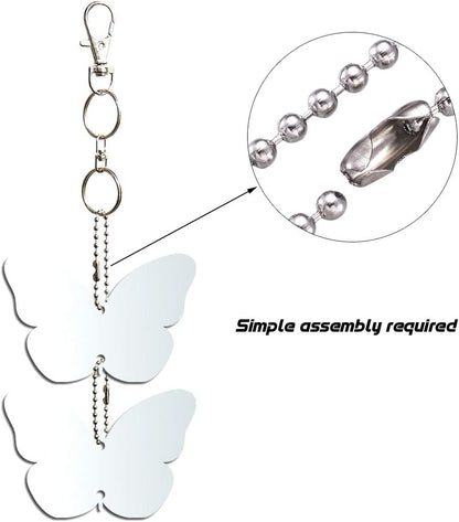 Keep Birds Away Mirror Disc, Hanging Reflectors to Scare Birds Away from Your House and Garden, 16 Butterfly Discs