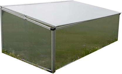 Zenport SH7005-ZD Folding Aluminum Cold Frame, Foldable, 3.3 x 1.6 x 1.3-Feet Greenhouse, Clear