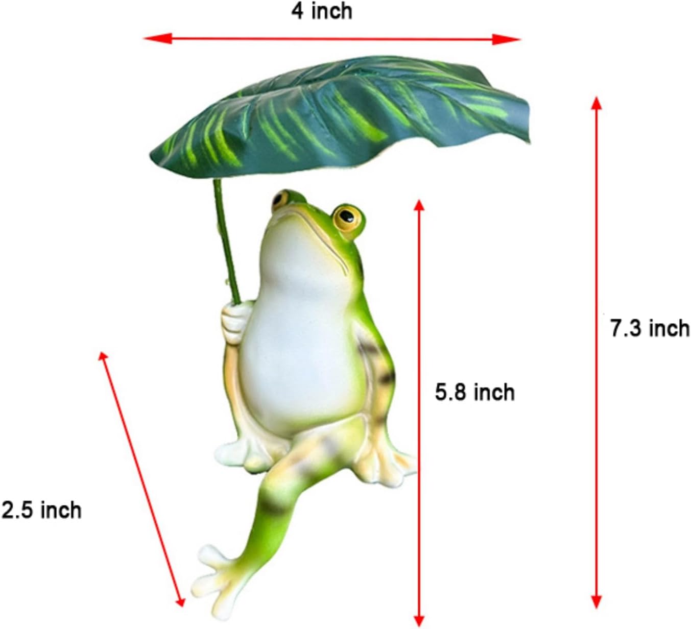 OwMell Frog Statue for Garden, Green Frog Figurine for Outdoor Decor Yard and Garden Decoration Resin Sculpture - Umbrella