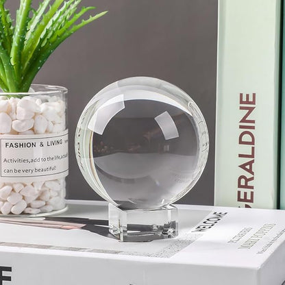 Modaier Clear Crystal Ball 80mm/3.1 inch for Fortune Teller Accessories,Halloween Decor,Magic,Feng Shui,Witchcraft,Scrying,Decorative Ball,Lensball Photography,Quartz Crystal Sphere Prop Glass Orb