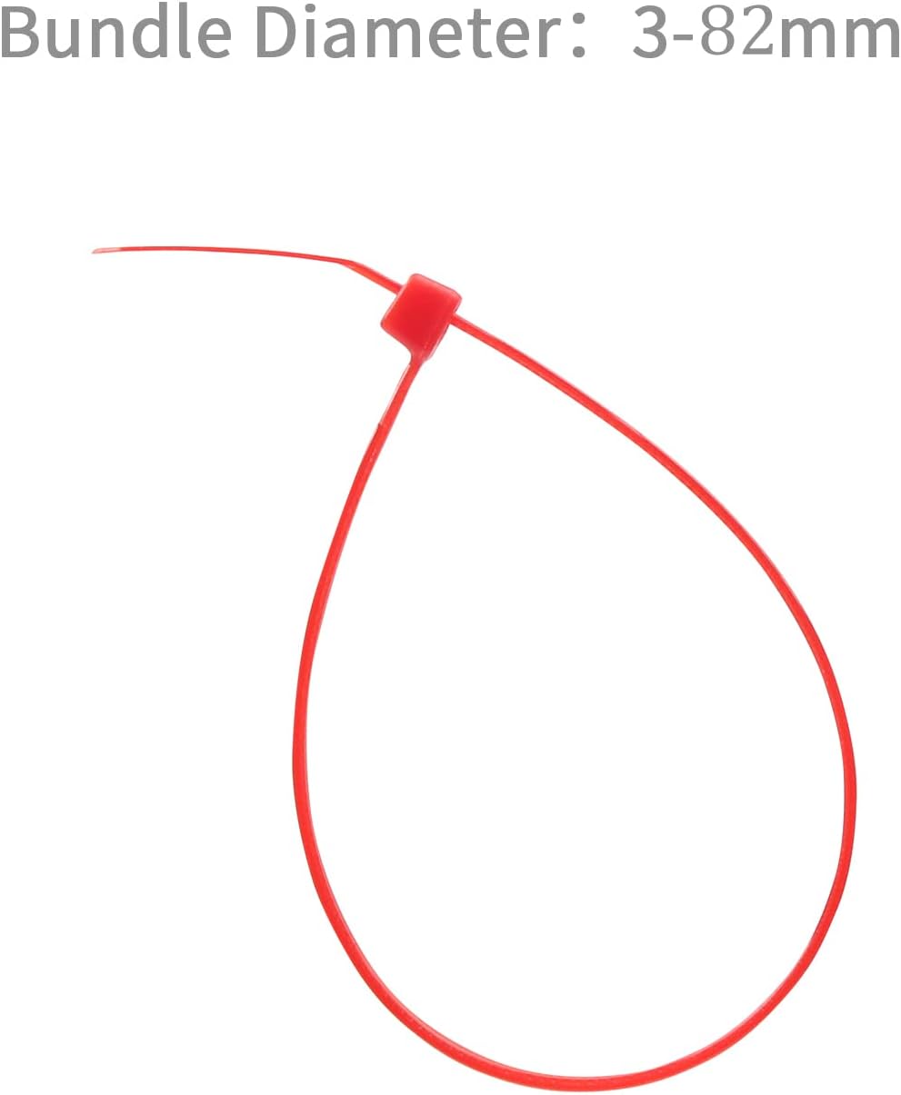 XINGO 100PCS Cable Zip Ties Heavy Duty, Premium Nylon Plastic Wire Ties with 50 Pounds Tensile Strength, Self-Locking Black Nylon Zip Ties for Indoor and Outdoor (12 inch, Red)
