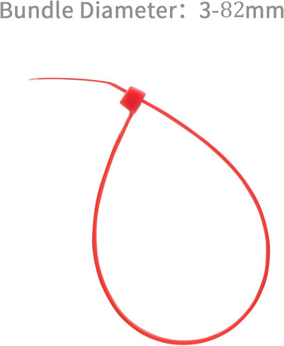 XINGO 100PCS Cable Zip Ties Heavy Duty, Premium Nylon Plastic Wire Ties with 50 Pounds Tensile Strength, Self-Locking Black Nylon Zip Ties for Indoor and Outdoor (12 inch, Red)