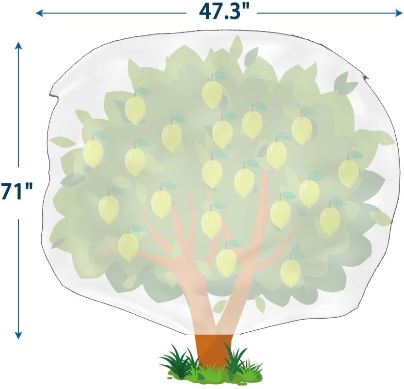 Homimp Plant Covers Freeze Protection, 2 Pack Frost Covers with Zipper Drawstring (71" x 47.3") Plant Protection Cover Bags for Outdoor Winter Frost Cold Weather Shrubs Trees Jacket Covers(Green)
