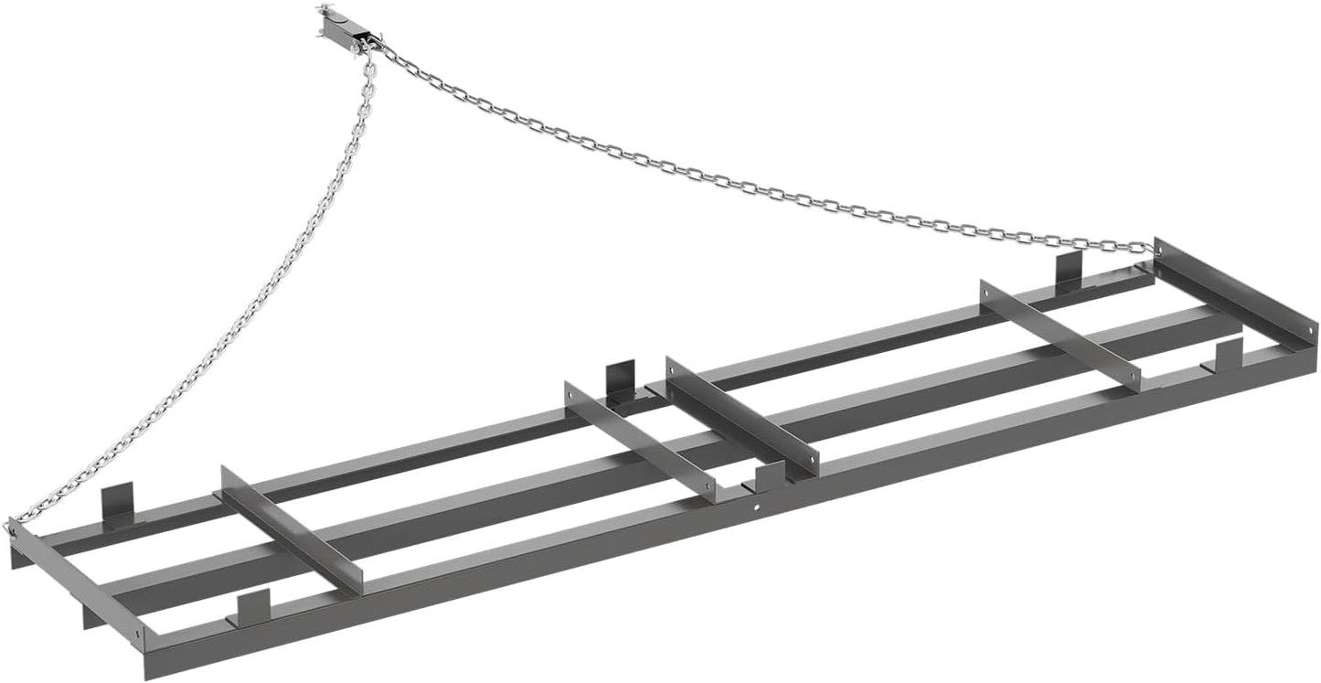 8FT Drag Harrow for ATV, Tractor & UTV, Heavy Duty Tow Behind Driveway Grader with 6FT Chain Link - Landscape Rake for Gravel, Sand, Soil & Hay - Lawn Leveling Tool for Field Yard & Pasture