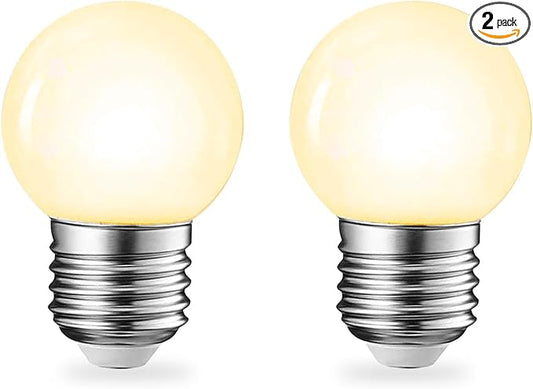 BSOD Full Spectrum Light Bulb, Grow Light Bulbs G45 Small Lightbulbs E26 LED 5W Eq 40W Globe 360-Degree PPFD Sunlight 4000K for Home, Plant, Freezer, Lamp (2 Natural White Bulbs)