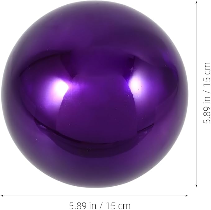 Stainless Steel Purple Gazing Ball - 5 Inch Mirror Reflective Sphere for Garden Decor Eye-Catching Outdoor Ornament