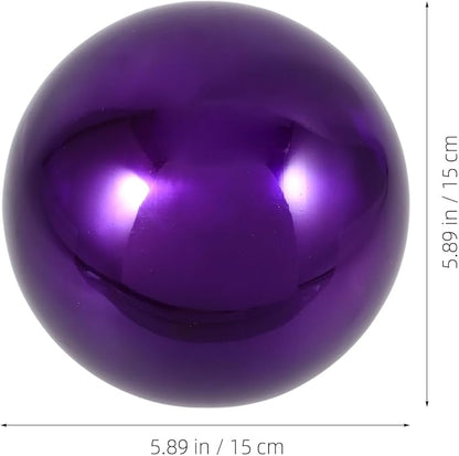 Stainless Steel Purple Gazing Ball - 5 Inch Mirror Reflective Sphere for Garden Decor Eye-Catching Outdoor Ornament