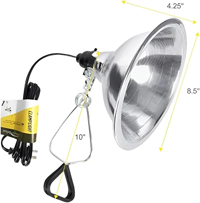 Simple Deluxe Clamp Lamp Light Socket with 8.5 Inch Aluminum Reflector, Suit for Max 150 Watt Lamp (No Bulb Included) with 18/2-Gauge 6 Feet Cord, Silver, 2 Pack