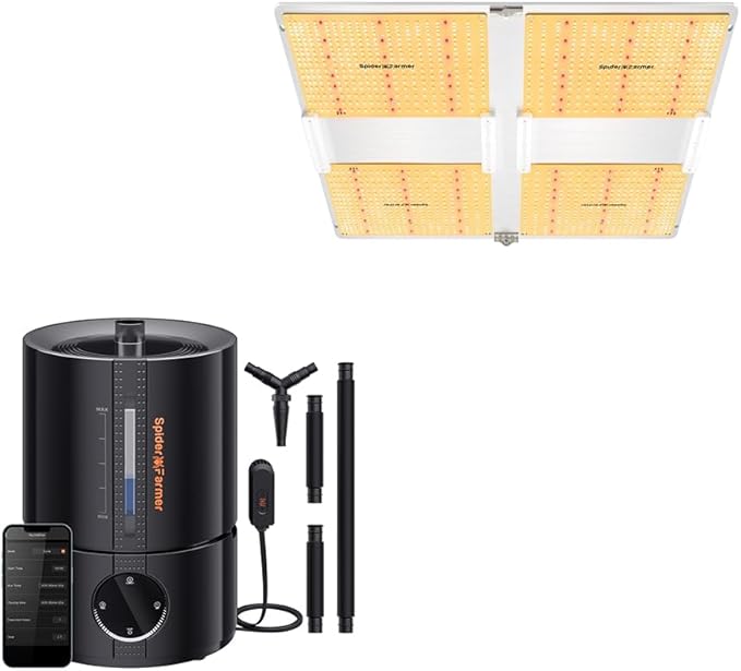 Spider Farmer 5L Smart Humidifier and SF7000 Grow Light