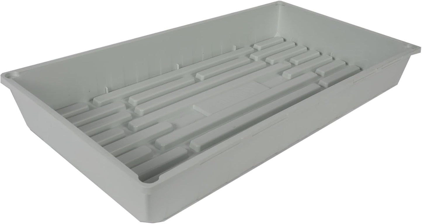 SUNPACK 10" x 20" Mega Plastic Seed Starting Tray, White, 2.5" (Pack of 10) - No Drainage Holes, Ideal for Greenhouses or Indoor Gardening - Made of Thick, Strong Plastic