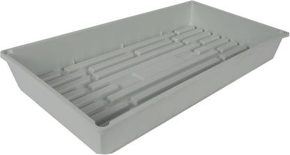 SUNPACK 10" x 20" Mega Plastic Seed Starting Tray, White, 2.5" (Pack of 10) - No Drainage Holes, Ideal for Greenhouses or Indoor Gardening - Made of Thick, Strong Plastic