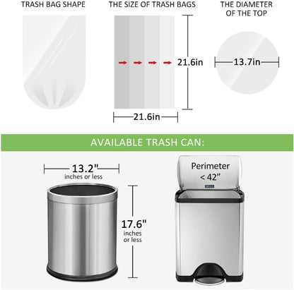 5 Gallon 180 Counts Small Strong Trash Bags Garbage Bags by RayPard, fit 18-20 Liter, 4.5-5,5.3 Gal trash Bin Liners for Home Office Kitchen Bathroom Bedroom, Black