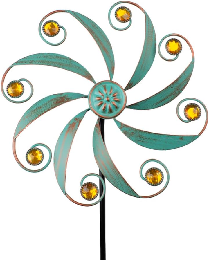 Stargarden Wind Spinner, Metal Outdoor Wind Sculptures & Spinners, Small Garden Pinwheels for Yard and Garden Decor