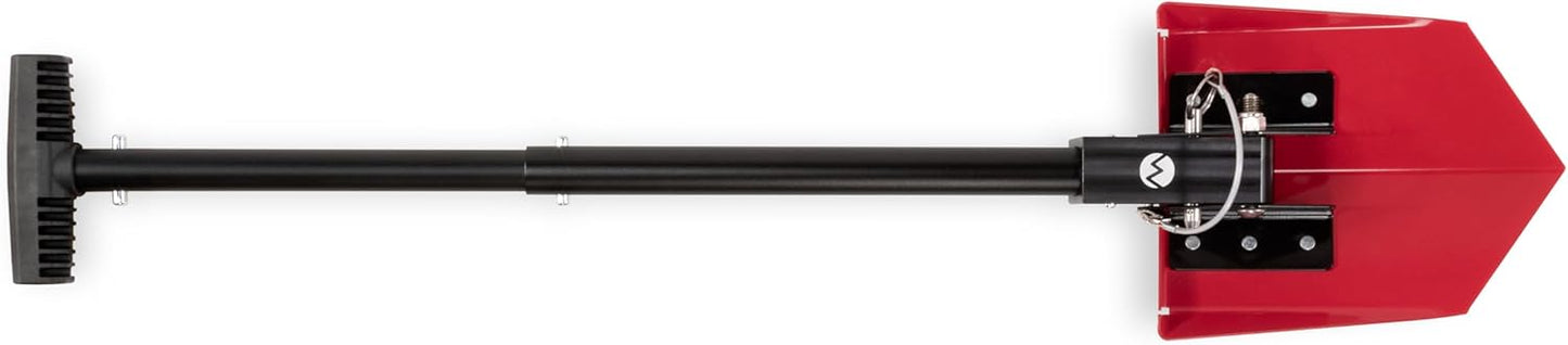 DMOS Delta Shovel - Collapsible Heavy-Duty Steel Folding Shovel for Camping, Overlanding, Survival, Military, Hunting, & Off-Road Use - Racing Red - Compact