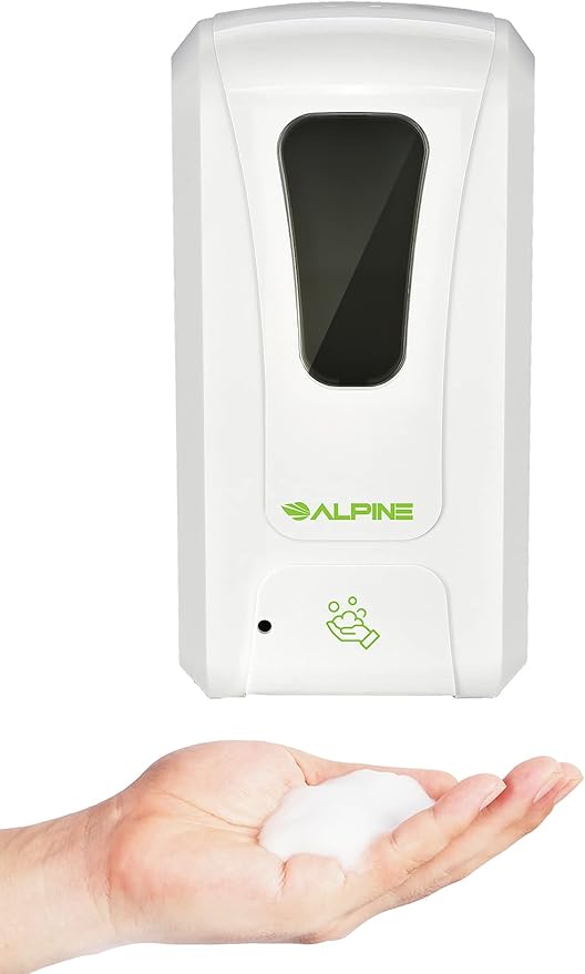 Alpine Automatic Hand Sanitizer Dispenser - Touchless Soap Dispenser for Restaurant, Hospital, School, Hotel, Kitchen and Bathroom -1200mL Foam White