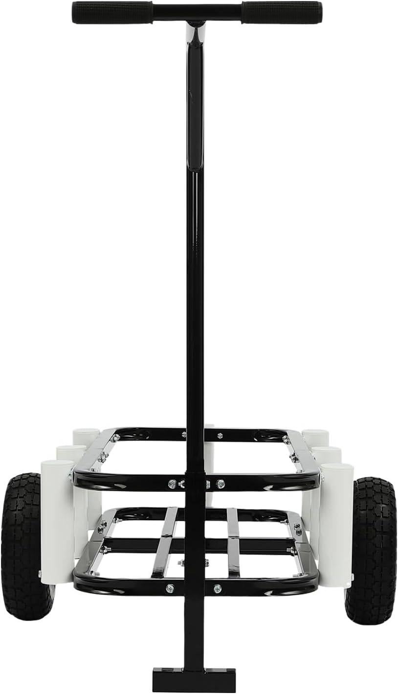 Beach Fishing Cart, 200 LBS Foldable Fishing Cart with Big Wheels, Heavy-Duty Aluminum Pier Wagon Trolley for Beach & Outdoors