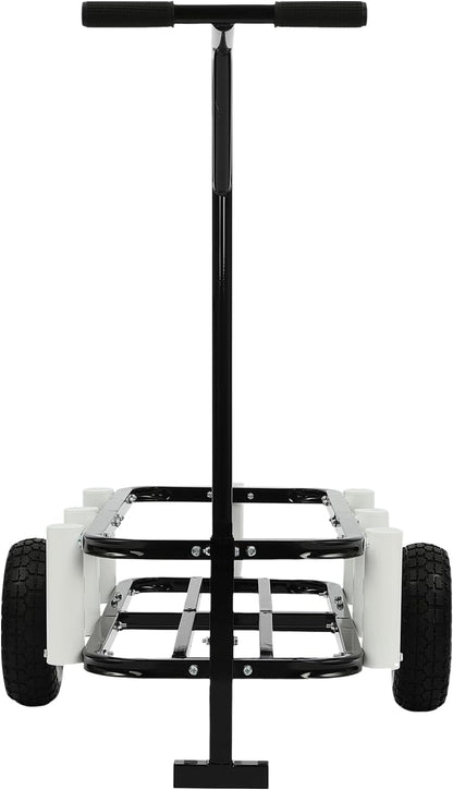 Beach Fishing Cart, 200 LBS Foldable Fishing Cart with Big Wheels, Heavy-Duty Aluminum Pier Wagon Trolley for Beach & Outdoors