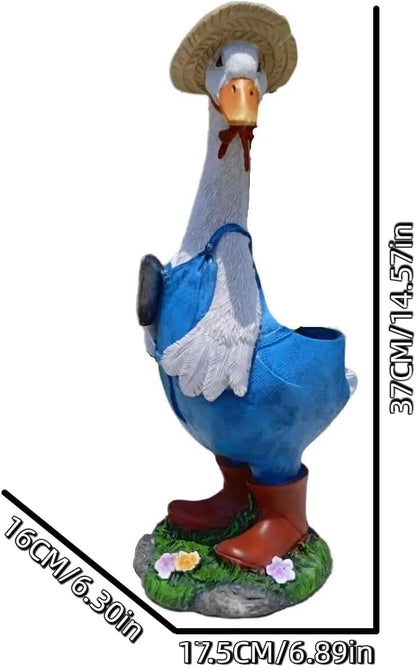 Couple Duck Garden Statue Duck Succulent Plant Flowerpot Goose Flowerpot Indoor and Outdoor Art Decoration Courtyard Terrace Balcony Living Room Office Decoration Festival Gifts