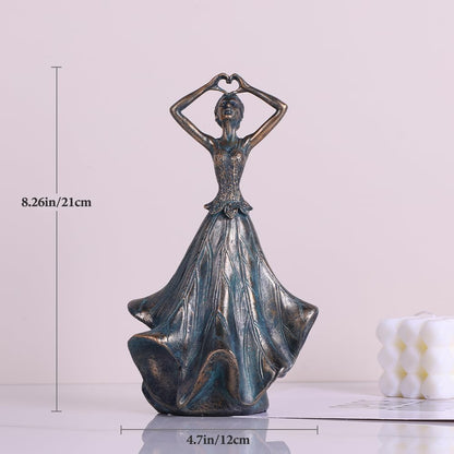 QIANLING 8'' Fairy Statue - Leaf Angel Girls Sculptures Resin Home Decor, Decorations Figurines Gift for Inside or Outside, Bedroom, Office Desktop, Cabinets, Book Shelf or Outdoor Garden Yard