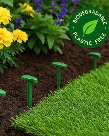 100 ct. Contractor Grade 4-Inch Biodegradable Stakes - Eco-Friendly Sod Staples for Weed Fabric, Landscape Staples & Landscape Fabric, Netting, Gardening and Blanket