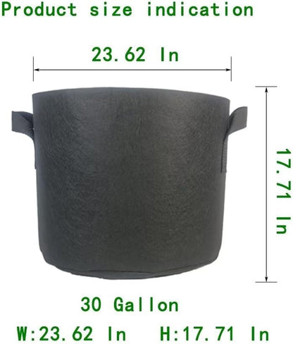 WEIFENG 3-Pack 30 Gallon Grow Bags with Handle Plant Pots Thick Fabric Pots