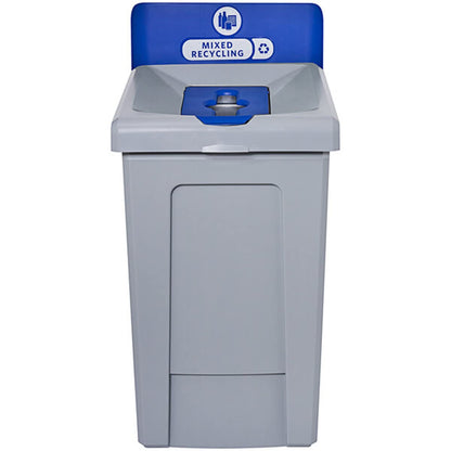 Stager Direct, 33 Gallon Mixed Recycling Station with Lid, Recycle Bin, Exterior Trash Can, Recycling Station Kit, Heavy Duty Premium Plastic, Perfect for Kitchen, Office, Garden, Garage, (N.4)