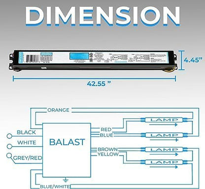 OHLECTRIC Replacement for ICN-4S54-90C-2LS-G 4 Lamp - T5 Fluorescent Electronic Ballast - 120-277