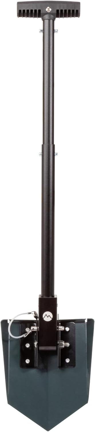 DMOS Delta Shovel - Collapsible Heavy-Duty Steel Folding Shovel for Camping, Overlanding, Survival, Military, Hunting, & Off-Road Use - Agate Grey - Compact
