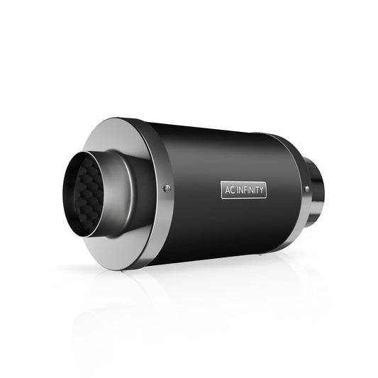 AC Infinity Inline Duct Fan Silencer, 4" Noise Reduction Muffler Blower Silencer for Indoor