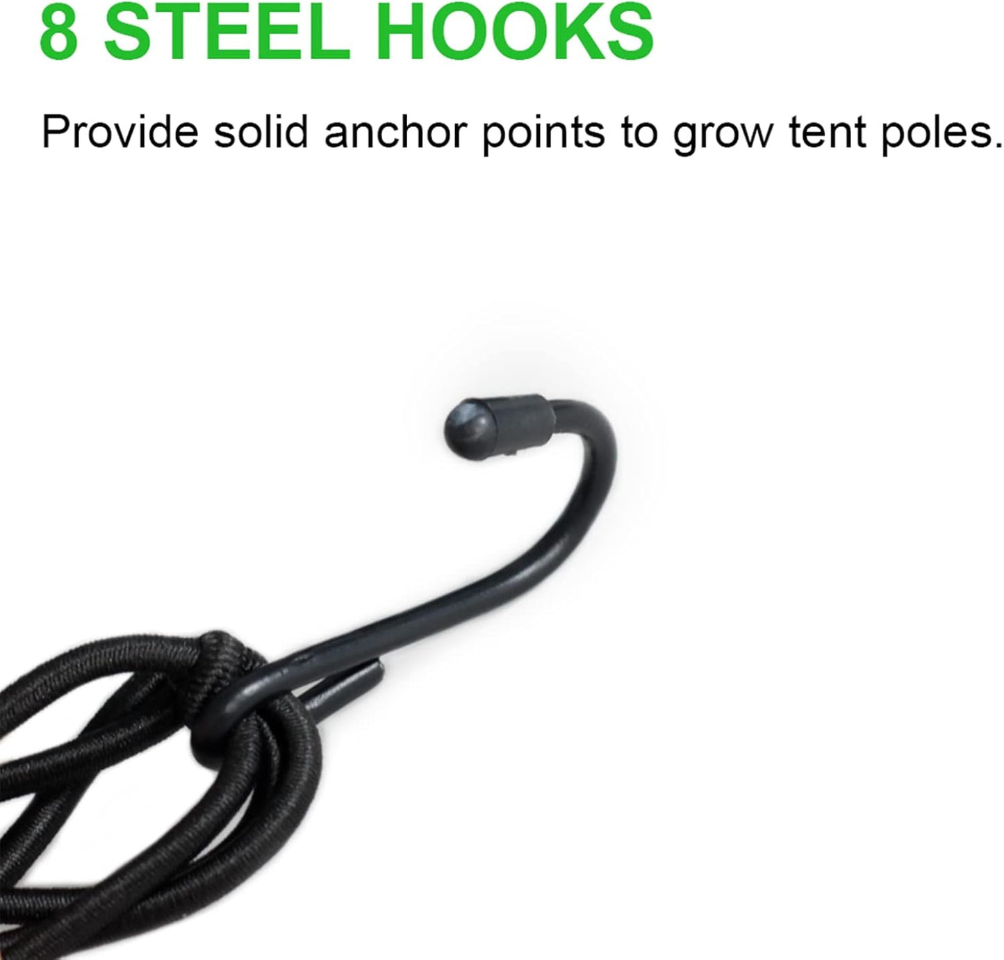 2 Pack Grow Tent Net Trellis Netting 4x4Ft Elastic Trellis Netting Includes 8 Iron Hooks Flexible Net Trellis for Grow Tents a Total of 36 Holes (Black)