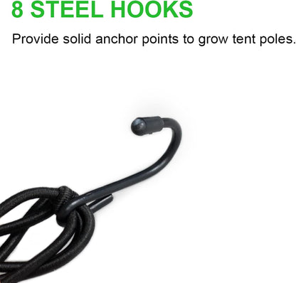2 Pack Grow Tent Net Trellis Netting 4x4Ft Elastic Trellis Netting Includes 8 Iron Hooks Flexible Net Trellis for Grow Tents a Total of 36 Holes (Black)