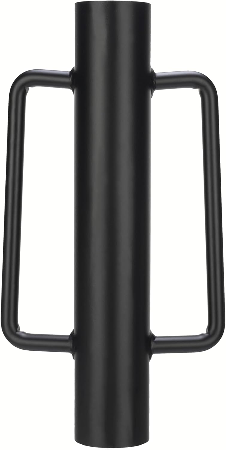 Fence Post Driver T Post Pounder with Handle 12 LB, Heavy Duty Hand Post Rammer for Wooden Posts/U-Channels/Fence Posts, 16 Inch Post Hole Digger (Black)