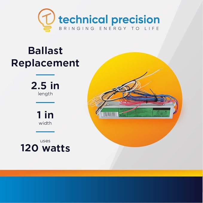 Technical Precision Replacement Ballast for ACCUPRO AP-RC-432IP-120 by Technical Precision - T8 120V-277V Electronic Fluorescent Light Ballast - Operates 3 to 4 Linear Lamps - 1 Pack