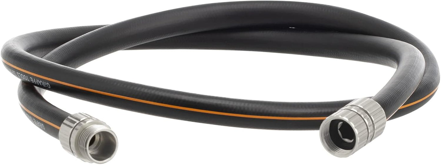 Giraffe Tools Leader Hose 5ft x 5/8", Custom Length, Heavy Duty, No Kink, Flexible, Rubber Garden Hose, Leakproof Water Hose with Male to Female Fittings, 600 Burst PSI