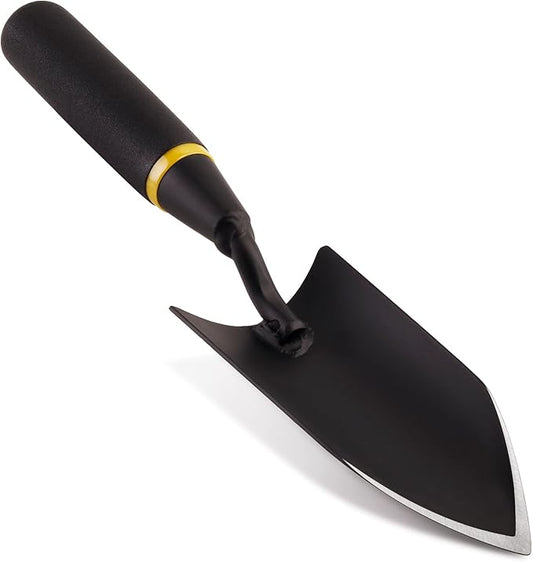 Garden Shovel, LRLXE Heavy-Duty Manganese Steel Super Hard Garden Trowel, Bend-Proof Hand Shovel with Rubber Handle, Garden Trowel Tool for Soil Excavation, Planting and Transplanting (Hand Trowel)