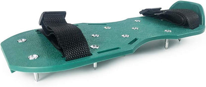 QWORK Gunite Spiked Shoes With 3/4” Short Spikes Perfect For Epoxy Floor, Overlays, Cover Installation, Green Color (Pair)