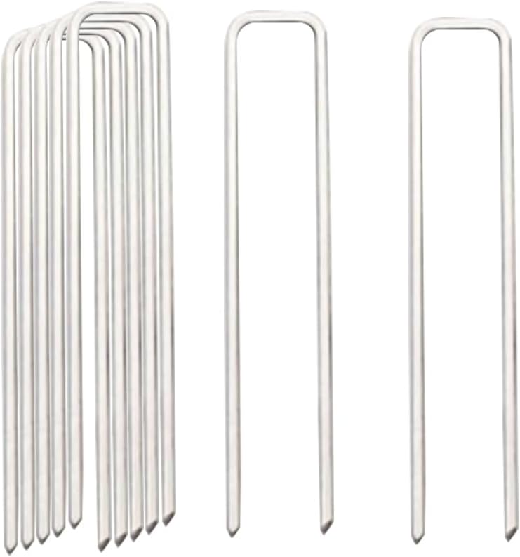 8 Gauge Ground Staples 6 Inch Landscape Staples 30Pack Metal Lawn Ground Barrier Cover Wire Heavy Duty U Stakes Pins