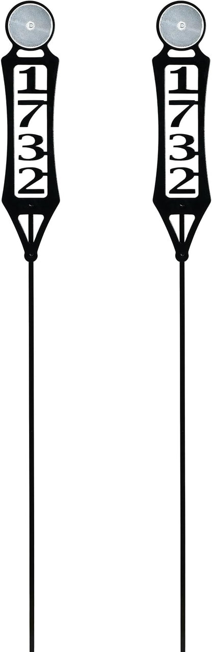 Pathways Vertical Custom Reflective Driveway Marker Set of Two | Personalize with 1-5 House Numbers