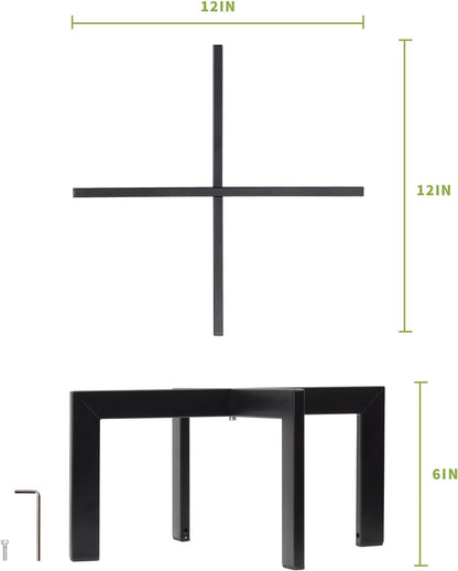 IZIDDO Plant Stand Indoor Outdoor,Metal Mid-Century Pot Stand,Modern Plant Holder Rattan Flower Plant Stool,Low Short Plant Stands for Indoor Fit 5-12 Inch Pot,Black(Pot & Plant Not Included)