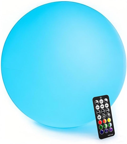 LOFTEK Floating Pool Light - 16-inch Large Ball Lamp with Remote - 3 Modes & 16 RGB Colorful