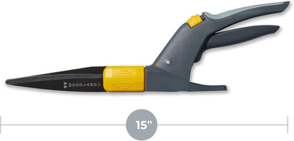 Woodland Tools Heavy Duty Rotating Grass Shears – 180 Degree Pivoting Head, Non Stick Steel Blades, Ergonomic Grip, Manual Grass Clippers for Trimming Around Beds, Walkways, and Edges