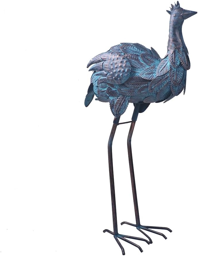 Ostrich Statue Metal Retro Style Ostrich Sculpture Garden Decoration Metal Yard Art for Patio Lawn Backyard Outdoor Indoor Decoration