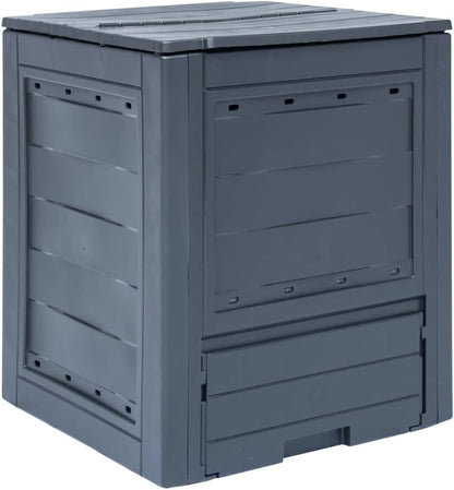 Compost Bin | Garden Composter Bin | Outdoor Composting Box for Backyard Yard Patio Outside | Gray Plastic 23.6" x 23.6" x 28.7" 68.7 Gallon by GeoHome